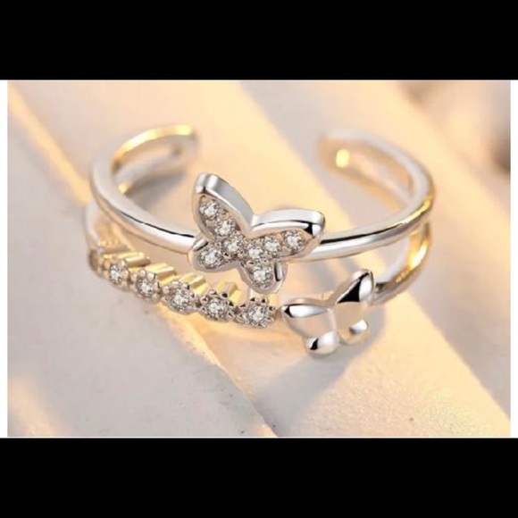 Butterfly Open sterling Silver Ring - Picture 3 of 7